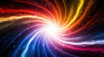 Fototapeta premium Vibrant Spiral Nebula of Cosmic Colors and Stardust