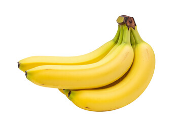 Fresh Ripe Yellow Bananas Bunch Isolated on White Background