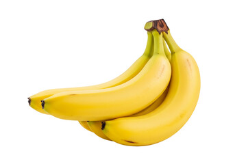 Fresh Yellow Bananas Bunch Isolated on White Background for Healthy Eating