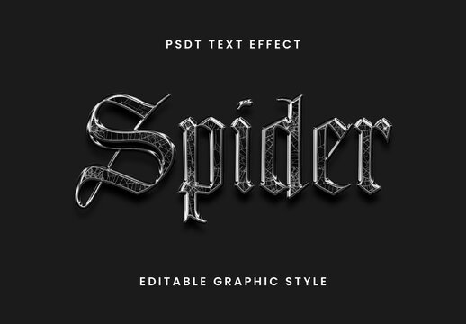 Black And White Creepy Spider Web Halloween Text Effect Gothic Horror Font