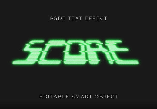 Green CRT Scanline Arcade Text Effect Glitch Neon Font