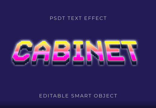 Multicolor 8-Bit Pixel Arcade Text Effect Pixelated Retro Font