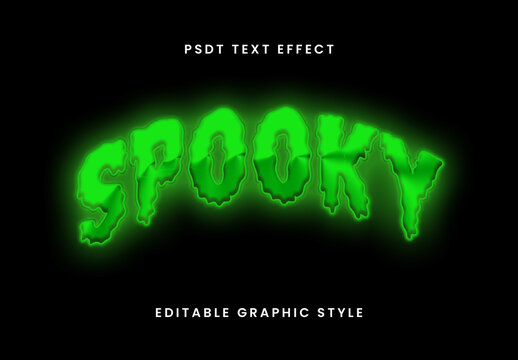 Green Spooky Glow Halloween Text Effect Horror Slime Creepy Font