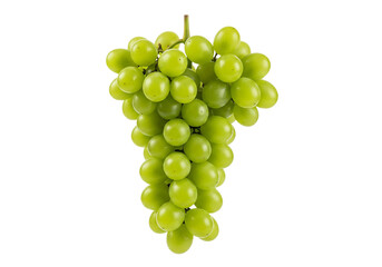 Vibrant Green Grapes Bunch Isolated on White Background - Fresh, Ripe & Healthy Fruit Cluster