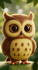 Fototapeta premium Forest Owl: Digital Delight
