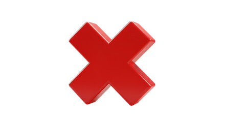 Obraz premium Red 3D Cross Symbol on Transparent Background