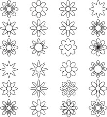Fototapeta premium Floral Vector Set of Decorative Flowers and Elements Illustration