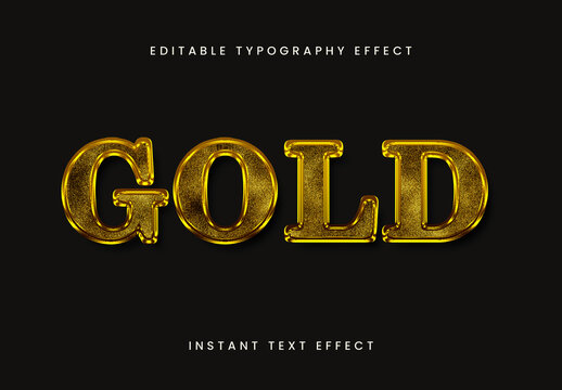 Gold Glitter Font Metallic Luxury Bold Text Effect