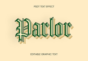 Green And Gold Vintage Font Gothic Bold Layered Text Effect
