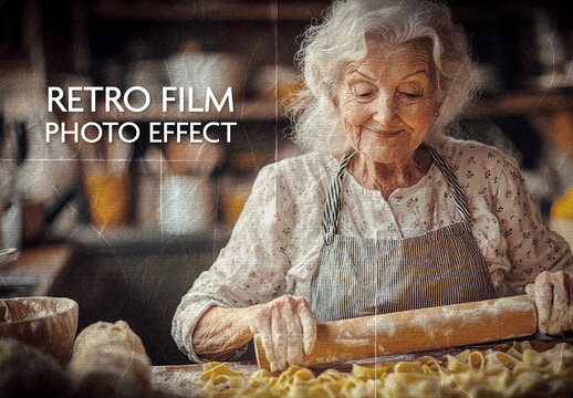 Gray Retro Film Photo Effect
