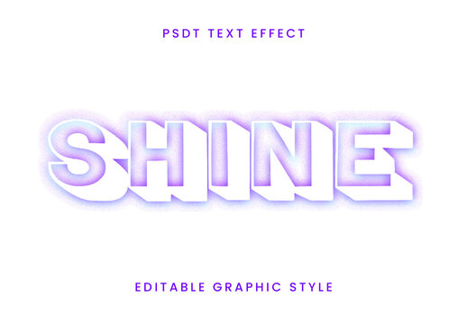 Purple And White Iridescent Soft Spray Font Shine Block Text Effect