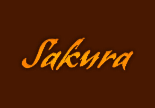 Orange And Brown Japan Font Glowing Script Text Effect