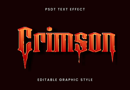 Red Gothic Dripping Font Glow Horror Text Effect