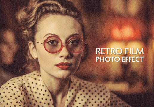 Red Retro Film Photo Effect