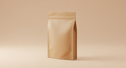 Kraft Paper Stand-Up Pouch Mockup Packaging Design Template
