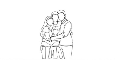 illustration of a family man and woman in a background