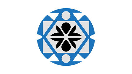 Geometric Harmony: A symmetrical floral pattern crafted with precision, embodying balance and visual appeal, perfect for adding a touch of elegance to design.