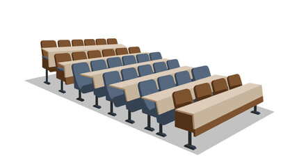 Obraz premium Isometric auditorium seating arrangement for education and conference spaces