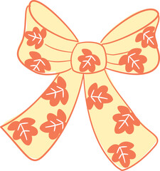 Vector of autumn bow with maple leaf 