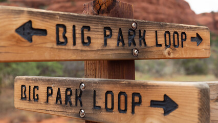 Bell Rock Courthouse Butte Big Park Loop Trail Signs Sedona Arizona