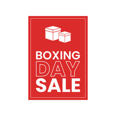 Minimalist Boxing Day Promotion Graphic in Red and White