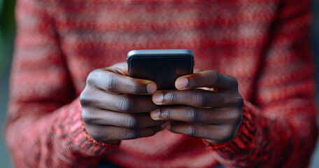 Person holding a smartphone and browsing the internet