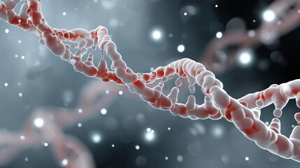 Abstract science background with DNA helix and molecules