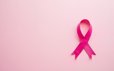 Woman breast cancer awareness month background with pink ribbon symbol decoration. High quality