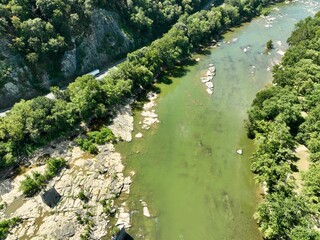 Shenandoah River meeting the Potomac River in Harpers Ferry, West Virginia