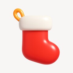 Festive red Christmas stocking illustration.