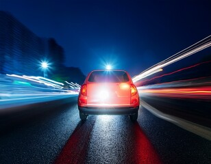 Fototapeta premium car brake light at night