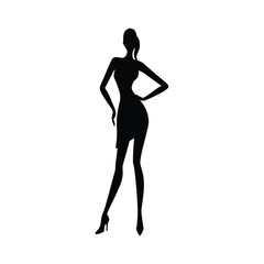 silhouette of a model standing on a pose on fashion show