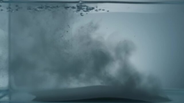 Tank video of turbidity current flowing downslope with sediment settling