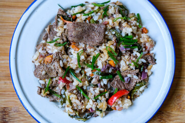 Japanese Style Chilli Beef And Rice Meal