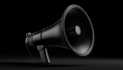 Black megaphone on a dark background (1)