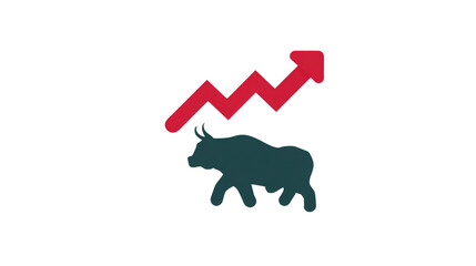 Bull Market Trend: A visually striking vector design showcasing the strength and upward trajectory of the market, symbolizing bullish market trends and financial growth.