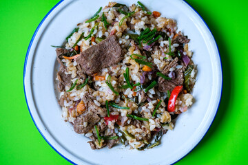 Japanese Style Chilli Beef And Rice Meal