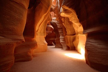 Sunlit sandstone canyon (2)