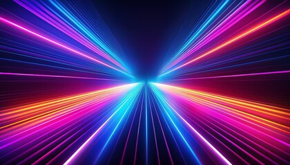 Obraz premium abstract neon background rays of light in the dark