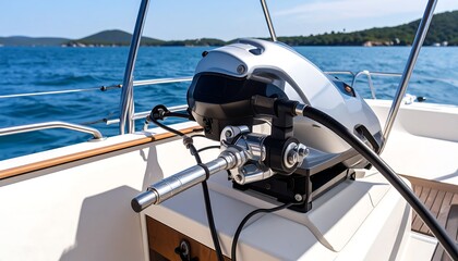 Fototapeta premium Boat outboard motor close-up