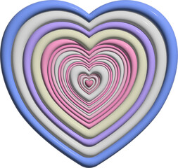 Obraz premium 3D Cute Colorful Cheerful Heart Shape