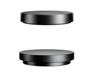 metallic round podium on transparent background, png