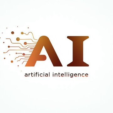 Abstract ai logo with digital circuit lines and the words artificial intelligence
