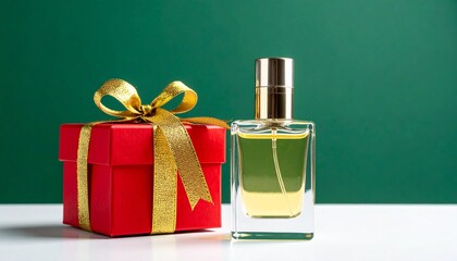 A stylish perfume bottle with a gift box, perfect for gifting or personal indulgence. The image has elegant and luxurious features.