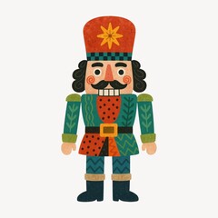 Fototapeta premium Colorful festive nutcracker illustration.