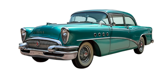 antique old car isolated on transparent background