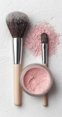 Makeup brushes and blush