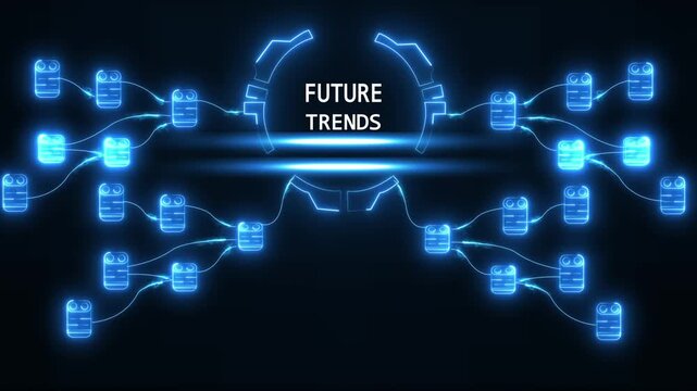 Futuristic network connections data flow abstract glowing blue lines connecting nodes future trends technology concept digital transformation global communication network infrastructure - Powered by Adobe