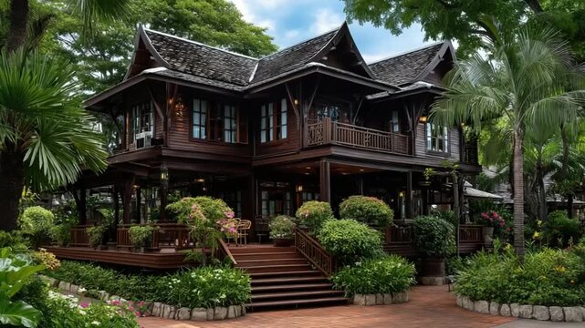 royal lanna heritage home exterior thailand house orbit in video