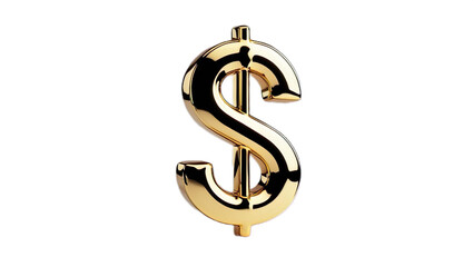 Fototapeta premium This AI-generated 3D gold dollar sign stands out with a luxurious finish, perfect for premium finance, wealth, or luxury branding themes. Rendered in high-resolution PNG with a transparent background.
